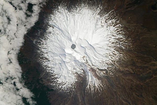 Nadir View From Space Of Mount Ruapehu On The North Island Of New Zealand