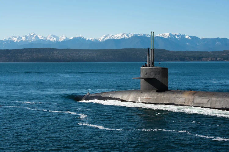Ballistic-Missile Submarine USS Henry M. Jackson Transits The Hood Canal by Stocktrek Images wall art