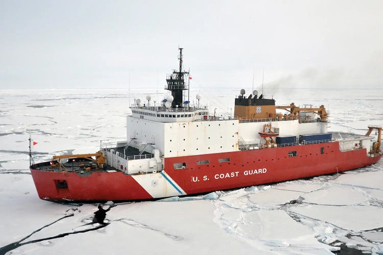 Coast Guard Cutter Healy Breaks Ice In The Arctic Ocean by Stocktrek Images wall art