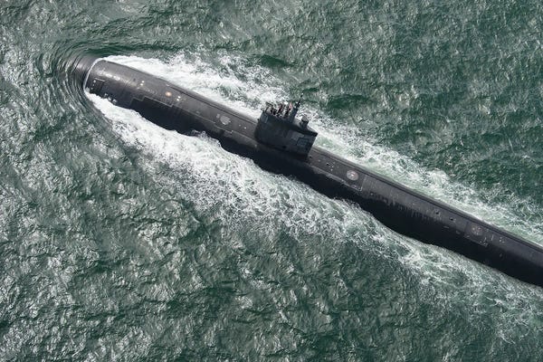 Warships: Fast Attack Submarine USS Pasadena Returns To Naval Base Point Loma, San Diego, California by Stocktrek Images