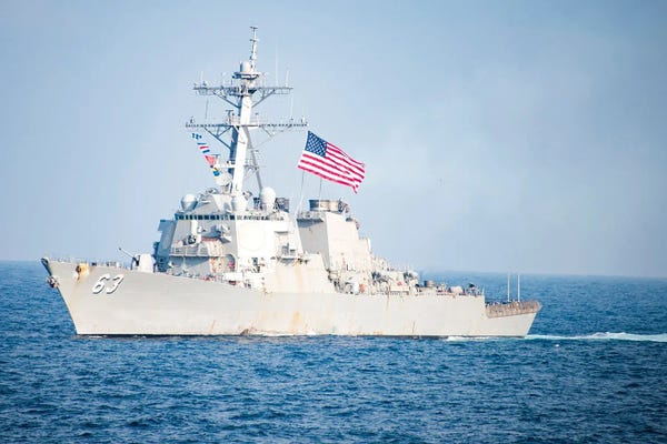 Warships: Guided-Missile Destroyer USS Stethem Transits Waters East Of The Korean Peninsula by Stocktrek Images
