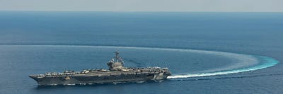 The Aircraft Carrier USS George HW Bush Transits The Mediterranean Sea I by Stocktrek Images canvas print