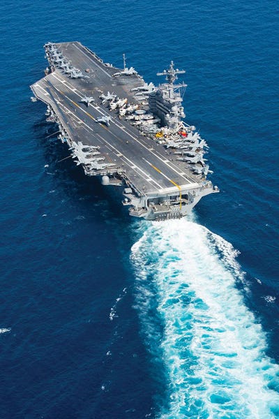 Warships: The Aircraft Carrier USS George HW Bush Transits The Mediterranean Sea II by Stocktrek Images
