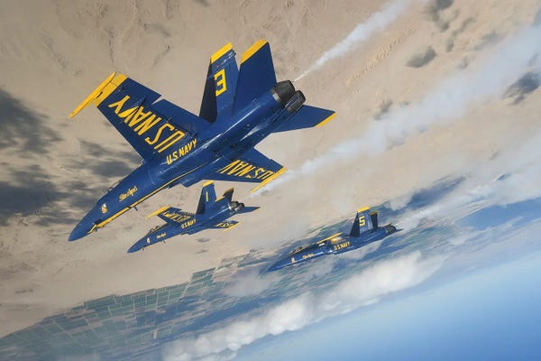 Military Aircraft: The Blue Angels, Conduct A Training Flight Over El Centro, California II by Stocktrek Images