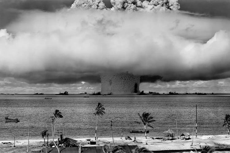 A Nuclear Weapon Test By The American Military At Bikini Atoll, Micronesia. by John Parrot wall art