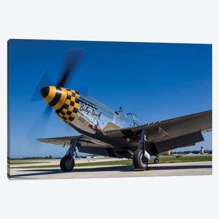 A P-51 Mustang At Waukegan, Illinois Canvas Print #TRK433} by Rob Edgcumbe Canvas Art