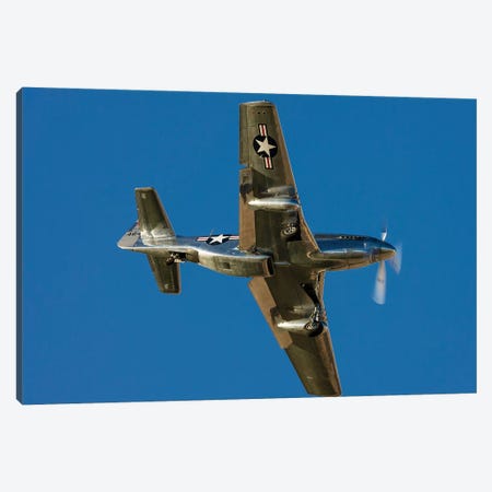 A P-51 Mustang Flies By At Nellis Air Force Base, Nevada Canvas Print #TRK435} by Rob Edgcumbe Canvas Art Print