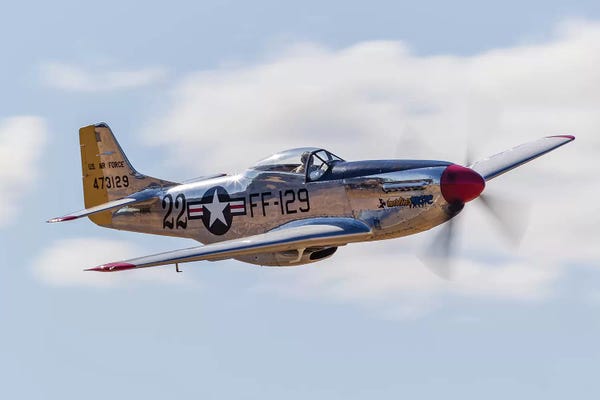 By Air: A P-51 Mustang Flies By At Vacaville, California by Rob Edgcumbe