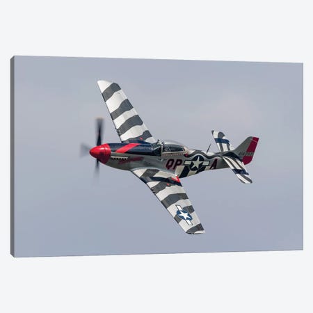 A P-51 Mustang Flies By At Willow Run, Michigan Canvas Print #TRK437} by Rob Edgcumbe Canvas Art Print
