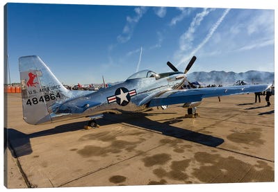 A P-51 Mustang Parked On The Ramp At Nellis Air Force Base, Nevada Canvas Art Print - Air Force