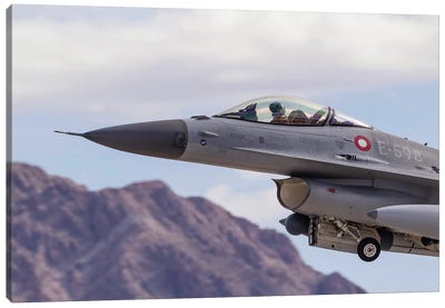 A Royal Danish Air Force F-16AM Fighting Falcon Taking Off Canvas Art Print