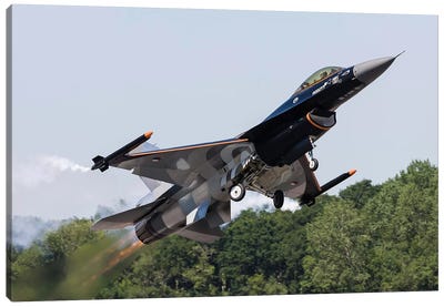 A Royal Netherlands Air Force F-16AM Takes Off At RAF Fairford, England Canvas Art Print