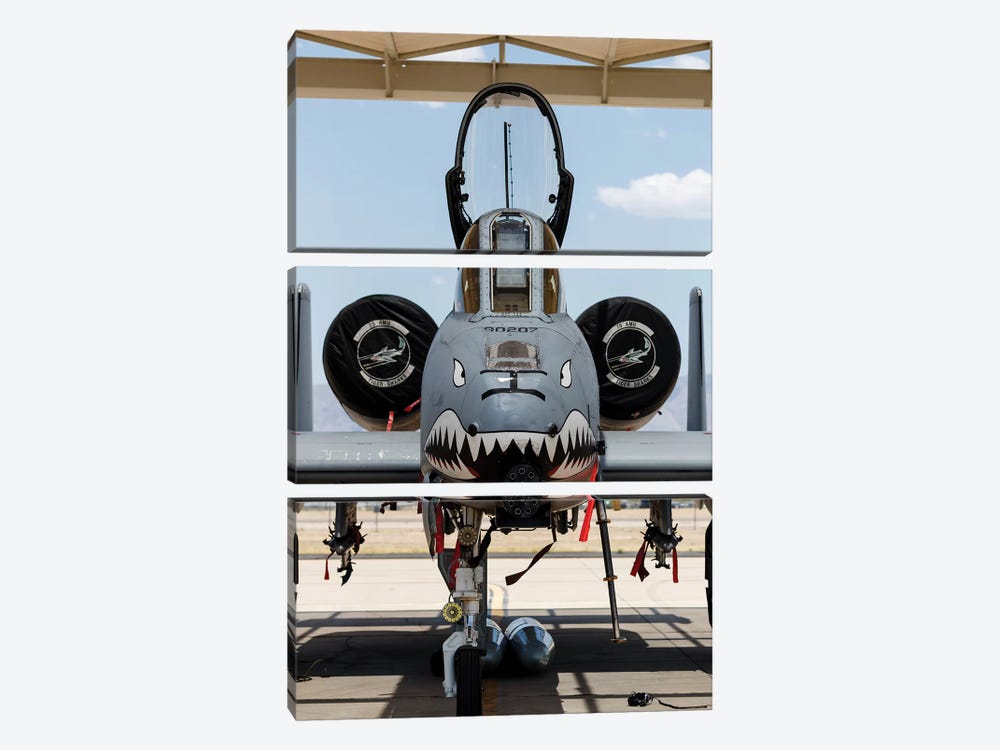 A US Air Force A-10 Thunderbolt II Parked At Davis Monthan Air Force Base by Rob Edgcumbe 3-piece Canvas Wall Art