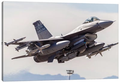 A US Air Force F-16C Fighting Falcon Takes Off From Nellis Air Force Base, Nevada Canvas Art Print