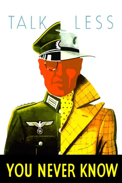 Propaganda Posters: Talk Less, You Never Know Wartime Poster by Stocktrek Images