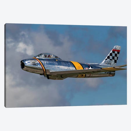 A Vintage F-86 Sabre Of The Warbird Heritage Foundation Canvas Print #TRK453} by Rob Edgcumbe Canvas Artwork