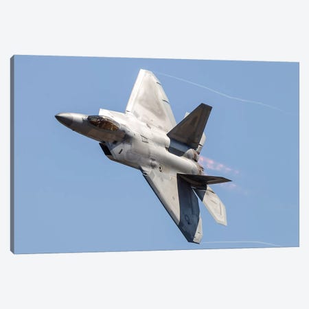 An F-22A Raptor Of The US Air Force Turns At High Speed I Canvas Print #TRK458} by Rob Edgcumbe Canvas Art