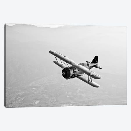 A Grumman F3F Biplane In Flight Canvas Print #TRK470} by Scott Germain Canvas Wall Art