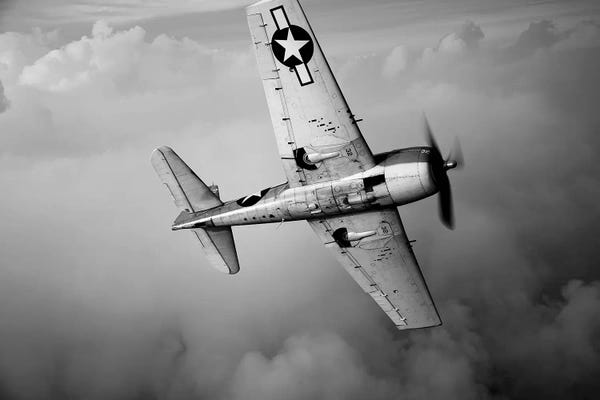 Airplanes: A Grumman F6F Hellcat Fighter Plane In Flight II by Scott Germain