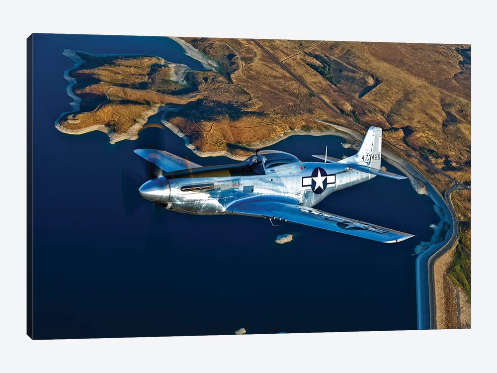 A North American P-51D Mustang In Flight Near Chino, California I by Scott Germain 1-piece Canvas Art Print