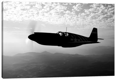 A P-51A Mustang In Flight I Canvas Art Print - Stocktrek Images - Military Collection