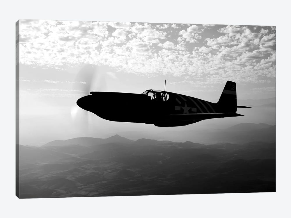 A P-51A Mustang In Flight I by Scott Germain 1-piece Canvas Print