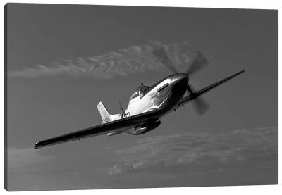 A P-51D Mustang In Flight Canvas Art Print - By Air