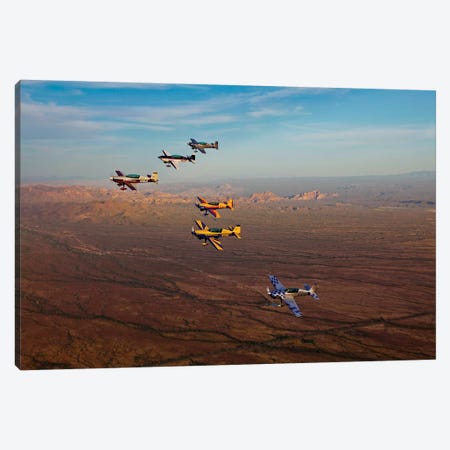 Extra 300 Aerobatic Aircraft Fly In Formation Over Mesa, Arizona I Canvas Print #TRK500} by Scott Germain Canvas Wall Art