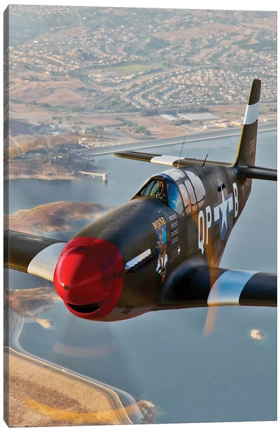 P-51B Mustang In Flight Over Chino, California Canvas Art Print