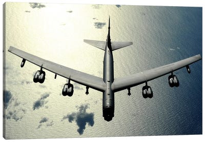 A B-52 Stratofortress In Flight Over The Pacific Ocean Canvas Art Print