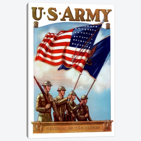 US Army Guardian Of The Colors Vintage Poster Canvas Print #TRK52} by Stocktrek Images Canvas Art Print