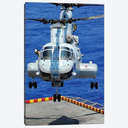 A CH-46E Sea Knight Helicopter Prepares To Land On The Flight Deck Of USS Peleliu Canvas Print #TRK538} by Stocktrek Images Canvas Art Print