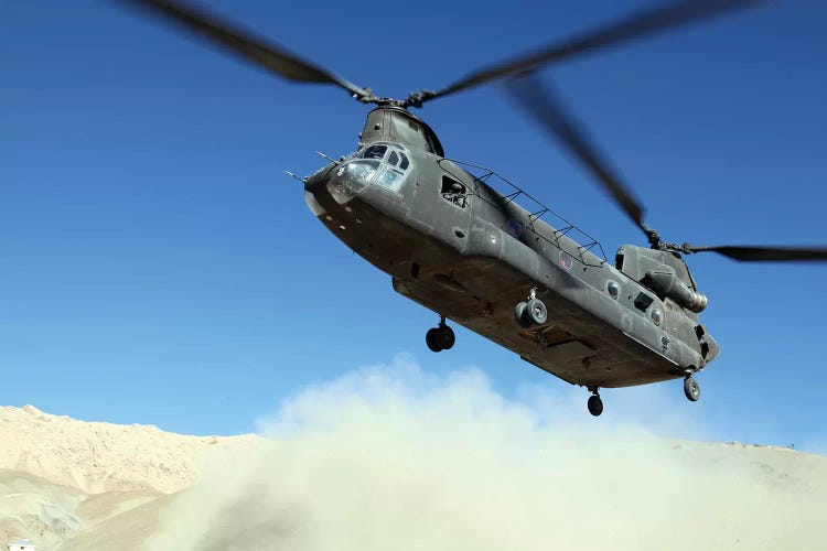 A CH-47 Chinook Prepares To Land