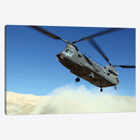 A CH-47 Chinook Prepares To Land Canvas Print #TRK539} by Stocktrek Images Art Print