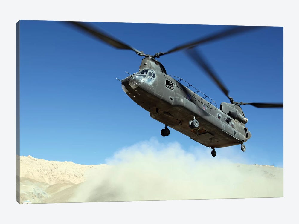 A CH-47 Chinook Prepares To Land by Stocktrek Images 1-piece Canvas Art Print