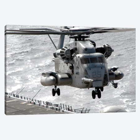 A CH-53E Super Stallion Helicopter Takes Off From USS Makin Island Canvas Print #TRK541} by Stocktrek Images Canvas Artwork