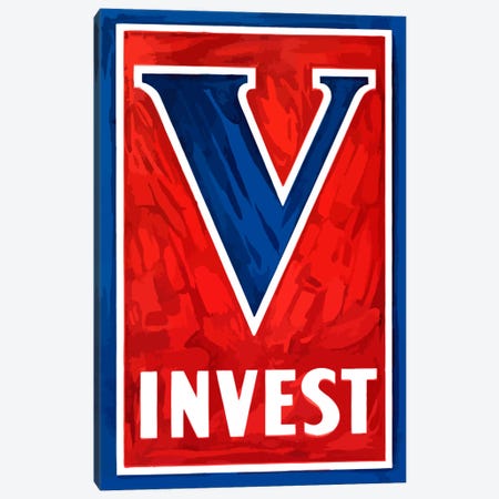 V For Victory - Invest Wartime Poster Canvas Print #TRK54} by Stocktrek Images Canvas Art