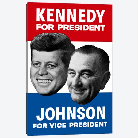 Vintage 1960 Democratic Nominees Election Poster Canvas Print #TRK57} by Stocktrek Images Canvas Artwork