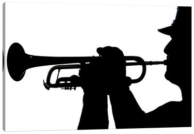 A Servicemember Plays A Tune During A Homecoming Ceremony Canvas Art Print - Trumpet Art