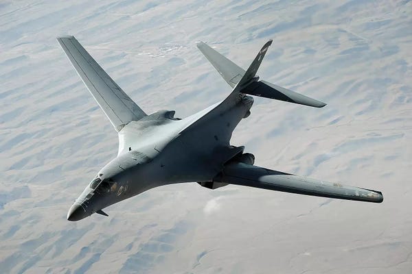 Air Force: A US Air Force B-1B Lancer On A Combat Patrol Over Afghanistan by Stocktrek Images