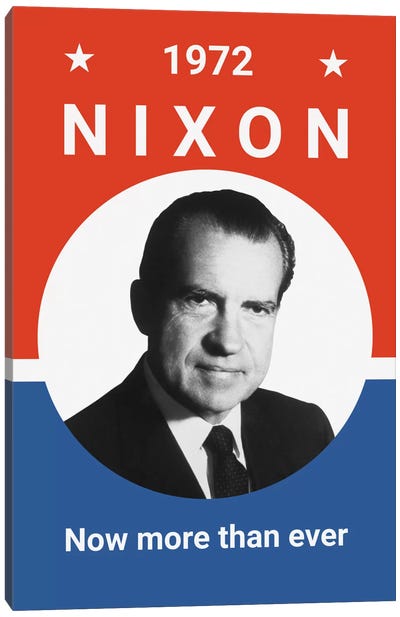 Vintage Print Of President Richard Nixon Canvas Art Print - Richard Nixon