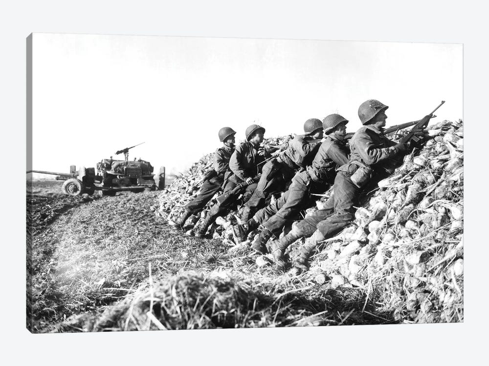 A US Infantry Anti-Tank Crew Fires On Nazis Somewhere In Holland by Stocktrek Images 1-piece Canvas Print