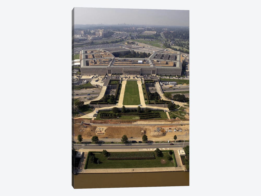 Aerial Photograph Of The Pentagon With The River Parade Field In Arlington, Virginia by Stocktrek Images 1-piece Canvas Print
