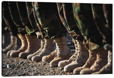 Afghan National Army Air Corps Soldiers Training In Kandahar, Afghanistan Canvas Art Print