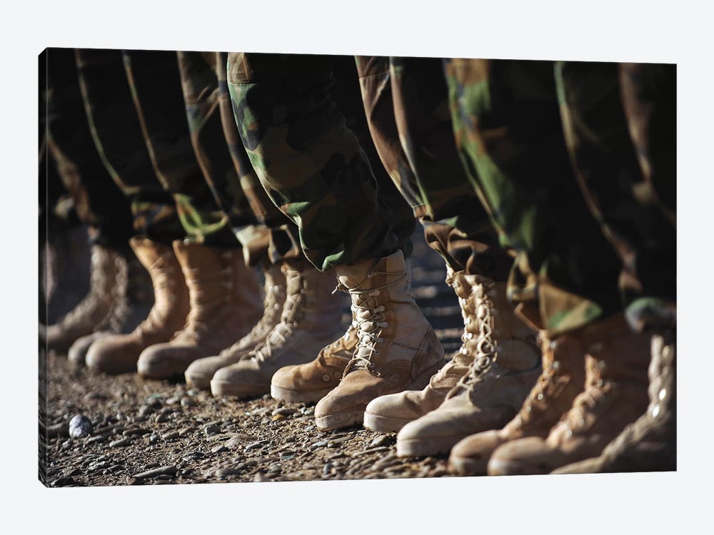 Afghan National Army Air Corps Soldiers Training In Kandahar, Afghanistan by Stocktrek Images 1-piece Canvas Art Print