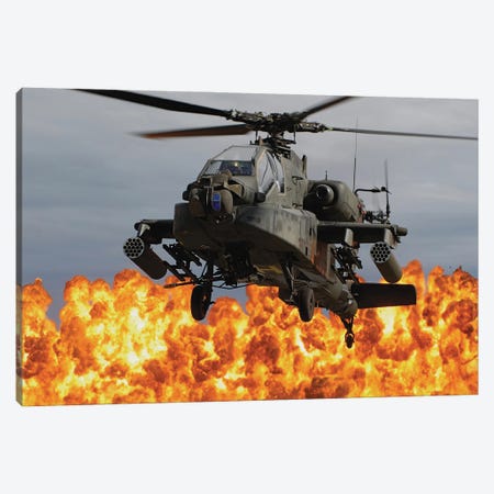 An Ah-64D Apache Longbow During A Combined Arms Demonstration Canvas Print #TRK679} by Stocktrek Images Canvas Artwork