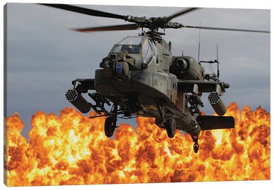 An Ah-64D Apache Longbow During A Combined Arms Demonstration Canvas Art Print