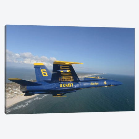 An F/A-18 Hornet From The Blue Angels Flies A Training Sortie Canvas Print #TRK697} by Stocktrek Images Canvas Print