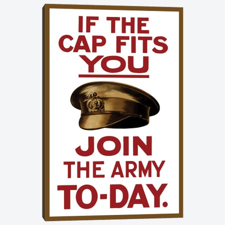 Vintage WWI Poster Of A British Army Hat Canvas Print #TRK72} by Stocktrek Images Canvas Art Print