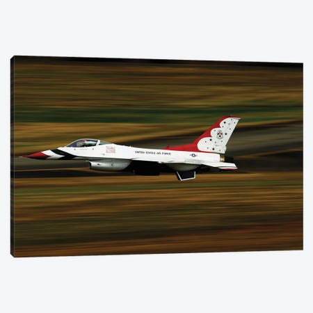 An F-16 Thunderbird Of The US Air Force Flying At High Speed Canvas Print #TRK737} by Stocktrek Images Canvas Artwork